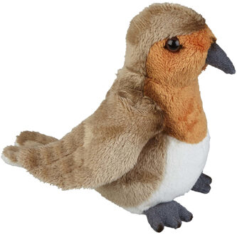 Pluche knuffel dieren Roodborstje vogel van 19 cm - Vogel knuffels Multikleur