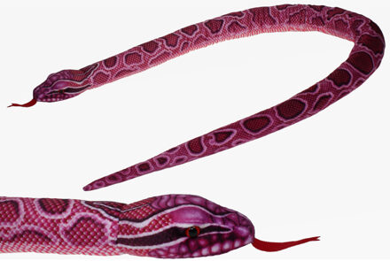 Pluche knuffel dieren roze python slang van 150 cm - Knuffeldier