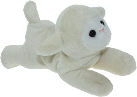 Pluche knuffel dieren Schaap/lammetje van 17 cm - Knuffel boederijdieren Multikleur