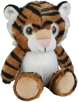 Pluche knuffel dieren Tijger 18 cm Multi
