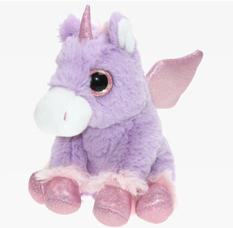 Pluche knuffel dieren Unicorn/eenhoorn paars van 20 cm - Knuffeldier