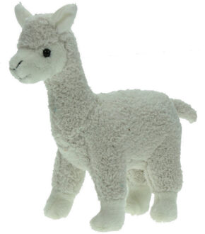 Pluche knuffel dieren witte Alpaca van 20 cm