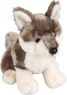 Pluche knuffel dieren Wolf 18 cm - Knuffeldier Multikleur