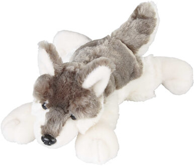 Pluche knuffel dieren - Wolf - 25 cm - Speelgoed wolven - wilde dieren knuffelbeesten - Knuffeldier Multikleur