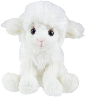 Pluche knuffel dieren zittende schaap/lammetje 15 cm - Knuffel boederijdieren Multikleur