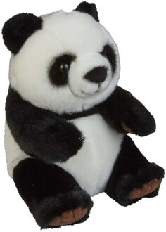 Pluche knuffel dieren zwart/witte panda 28 cm - Knuffeldier Multikleur