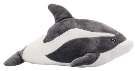 Pluche knuffel - dolfijn - grijs - 35 cm