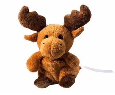 pluche knuffel eland - 14 cm - dieren knuffels - elanden - bruin - Knuffel bosdieren Multikleur