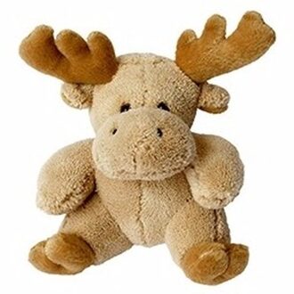 pluche knuffel eland - 15 cm - dieren knuffels - elanden - bruin - Knuffel bosdieren Multikleur