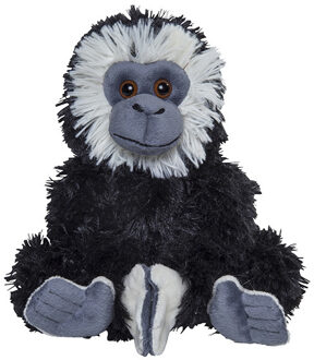 Pluche knuffel gibbon aapje zwart van 17 cm - Knuffeldier Multikleur