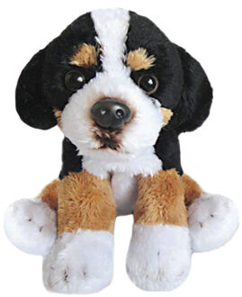 pluche knuffel hond Berner Sennen - 13 cm - bruin/zwart - Honden knuffels Multi