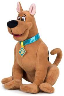 Pluche knuffel hond - Scooby Doo - stof - 28 cm - Bekende figuren - Knuffeldier Bruin