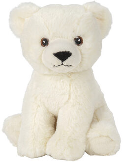 Pluche knuffel ijsbeer - wit - 19 cm - ijsberen - pooldieren knuffel