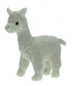 Pluche knuffel lama wit 23 cm