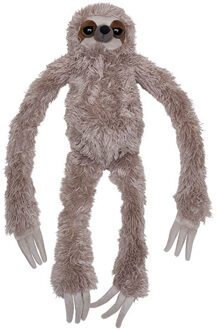 Pluche knuffel luiaard - 60 cm - knuffeldier - beige - speelgoed - kinderen - hangdieren