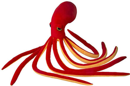 Pluche knuffel octopus - inktvis - van 50 cm - rood - Speelgoed knuffeldieren Multi