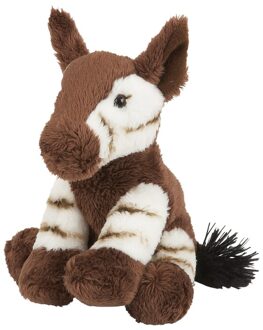Pluche knuffel - okapi - bruin - 16 cm - Savanne thema knuffel