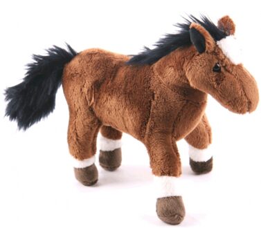 Pluche knuffel paarden - bruin - 24 cm - Boerderij dieren