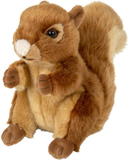 pluche knuffel - rode eekhoorn - 18 cm - dieren knuffels - Knuffeldier Multikleur