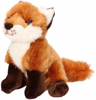 pluche knuffel - rode vos - 18 cm - dieren knuffels - vossen - bosdieren Multi