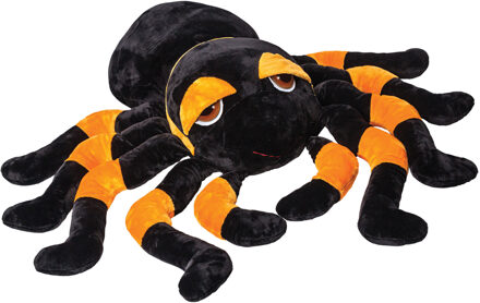 Pluche knuffel spin - tarantula - zwart/oranje - 82 cm - XXL-size