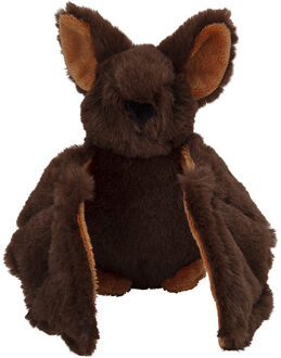 Pluche knuffel vleermuis - 16 cm - bruin - vleermuizen knuffels Multi