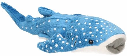 Pluche knuffel walvis haai - blauw - 28 cm - Walvissen/Haaien speelgoed - dieren/vissen