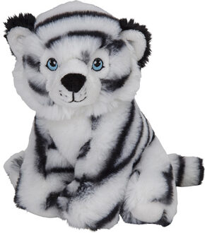 pluche knuffel witte tijger - 16 cm - wilde dieren knuffels