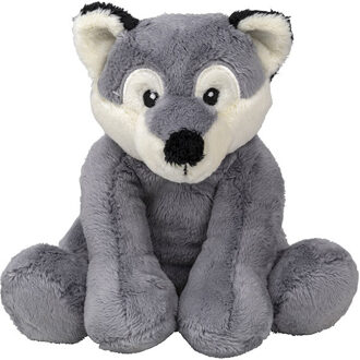 Pluche knuffel wolf - grijs - 20 cm - Wolven dieren knuffels - cadeau - kinderen