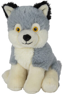 Pluche knuffel wolf van 16 cm - Knuffeldier Multikleur