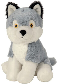 Pluche knuffel wolf van 19 cm - Knuffeldier Multikleur