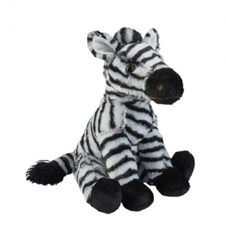 pluche knuffel Zebra - zwart/wit - 30 cm - Safari dieren - Cadeau - kinderen Multi