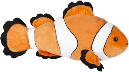 Pluche knuffel zeedieren Clownsvis Nemo - oranje/wit - 40 cm - Knuffel zeedieren Multikleur