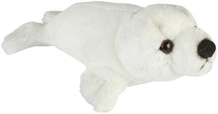 Pluche knuffel zeehonden pup - wit - 15 cm - zeedieren