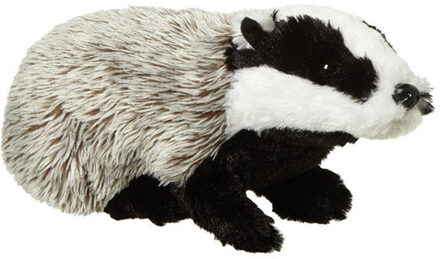 Pluche knuffeldier - Das - grijs/zwart - 32 cm - Bosdieren knuffels Multi