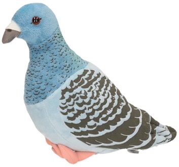 Pluche knuffeldier Duif - 24 cm - blauw/grijs - vogels - knuffels