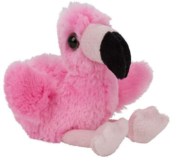 pluche knuffeldier Flamingo - roze - 13 cm - cadeau - tropische vogels - Vogel knuffels