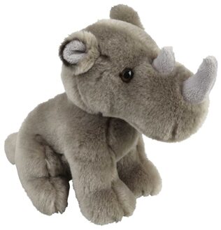 Pluche knuffeldier neushoorn - 18 cm - wilde dieren knuffel - speelgoed cadeau