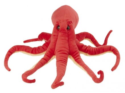 pluche knuffeldier - Octopus/Intvis - rood - 32 cm - zeedieren - Knuffel zeedieren