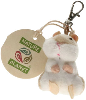 Pluche knuffeldier sleutelhanger - hamster - 6 cm - dieren sleutelhangers