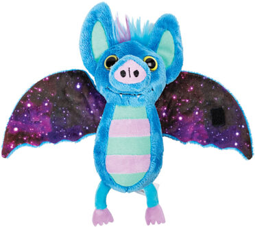 Pluche knuffeldier vleermuis - lichtblauw/paars - 17 cm - speelgoed