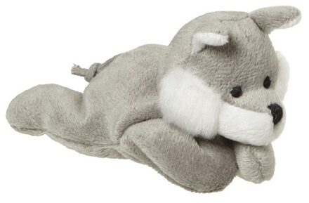 pluche knuffeldier Wolf - grijs - 13 cm - Kleine wolven knuffels Multi
