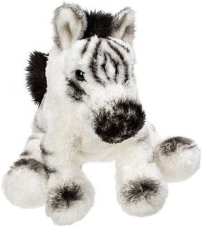Pluche knuffeldier Zebra - wit/zwart - 13 cm - safari thema