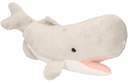 Pluche knuffels walvis potvis 19 cm - Knuffel zeedieren Grijs