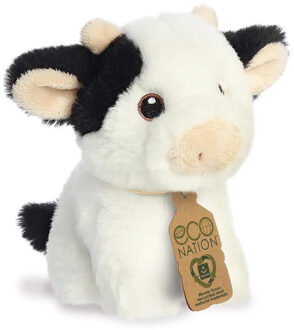 Pluche koe - 13 cm - knuffeldier koe - boerderijdieren Knuffel