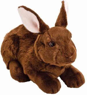 pluche konijn/haas knuffel - 35 cm - dieren knuffels Donkerbruin