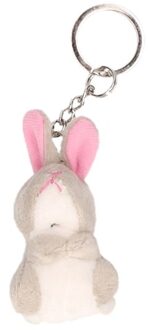 Pluche konijn/haas knuffel sleutelhanger 6 cm