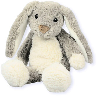 pluche konijn/haas knuffeldier - grijs - zittend - 17 cm