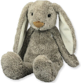 pluche konijn/haas knuffeldier - grijs - zittend - 22 cm