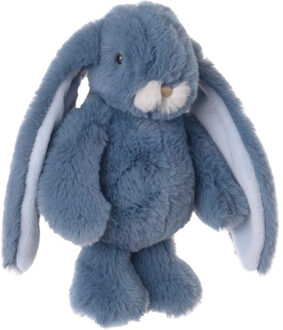 pluche konijn knuffeldier - blauw - staand - 22 cm - luxe knuffels